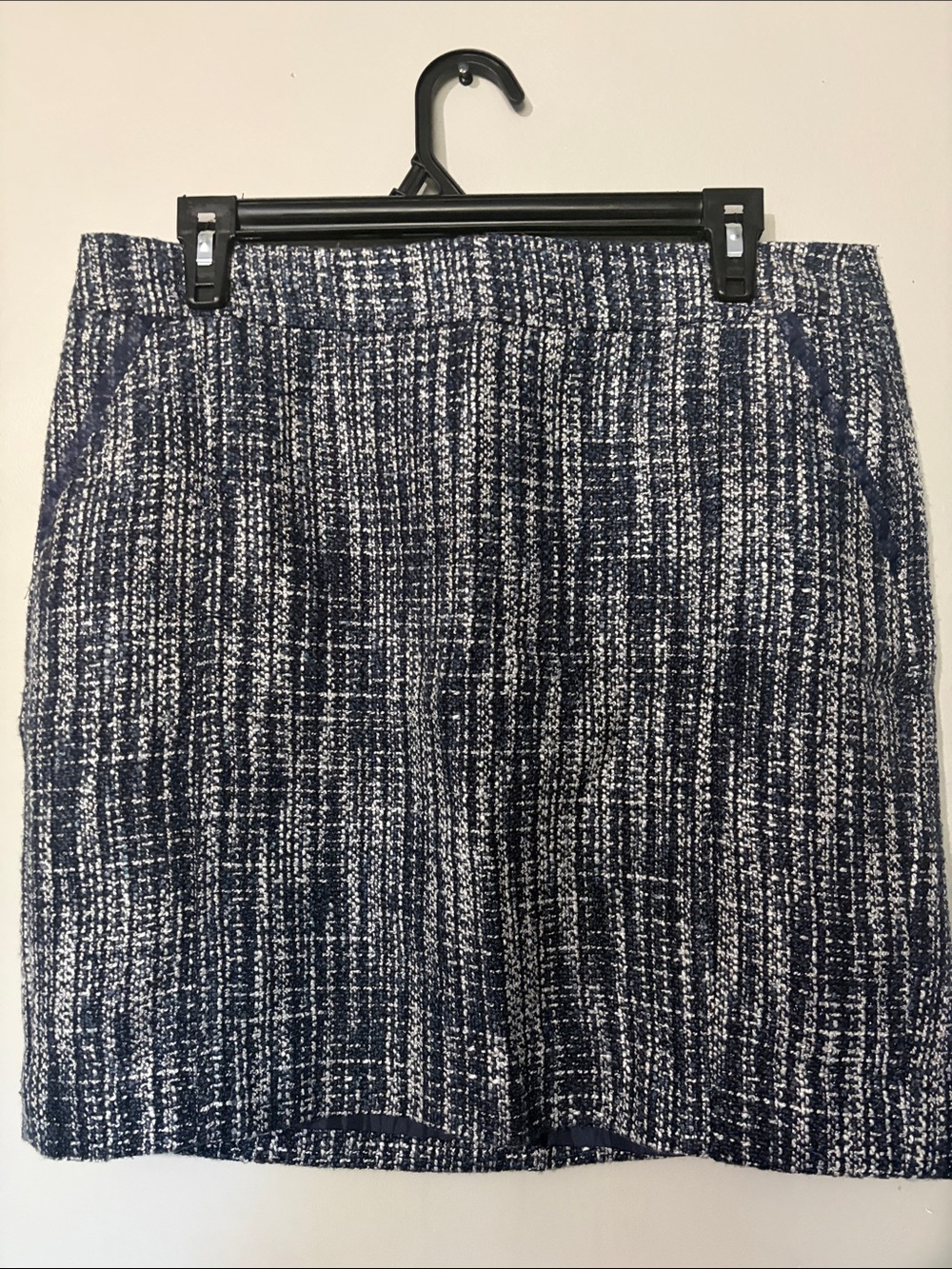 Textured Tweed Navy Mini Skirt